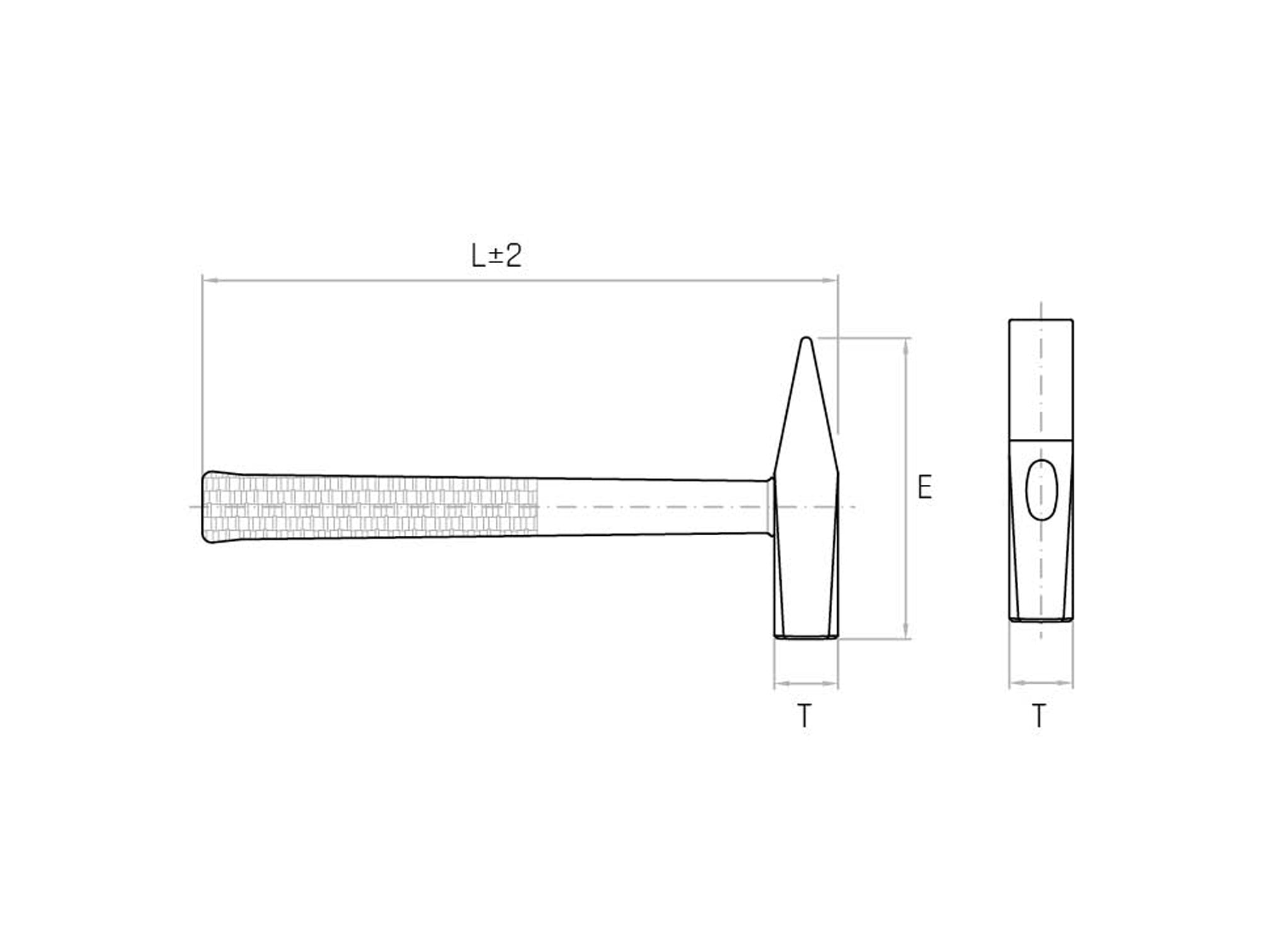 Hammer with patented solid plastic handle - Range Hammer with patented solid plastic handle - Range